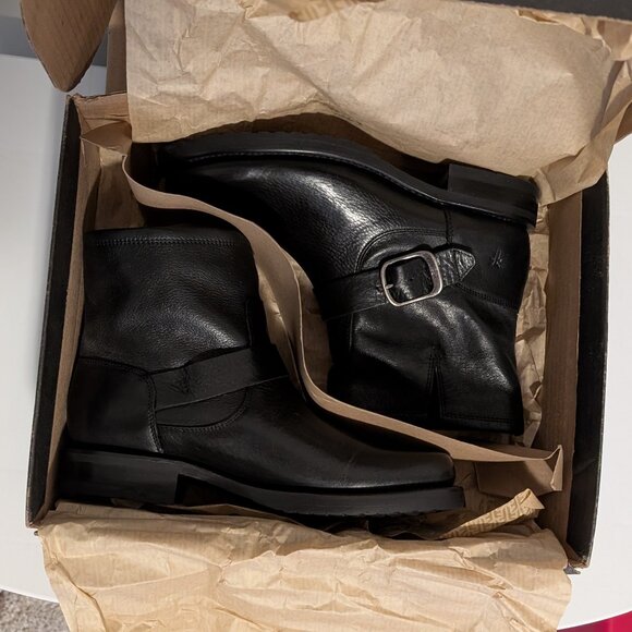 Frye Veronica Leather Boots Booties, Black, Size 8 - Picture 2 of 5